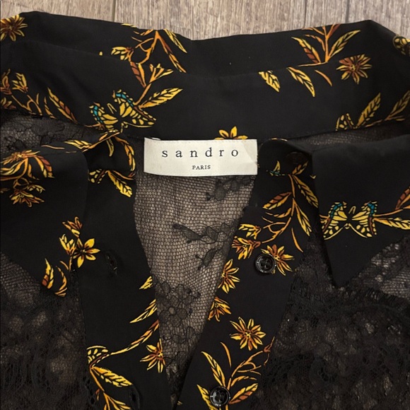 Sandro Floral and Butterfly Lace Top - Picture 4 of 6